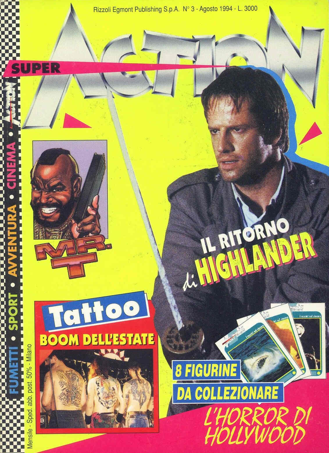 SUPER ACTION (IT) magazine side cover Issue 3  August 1994