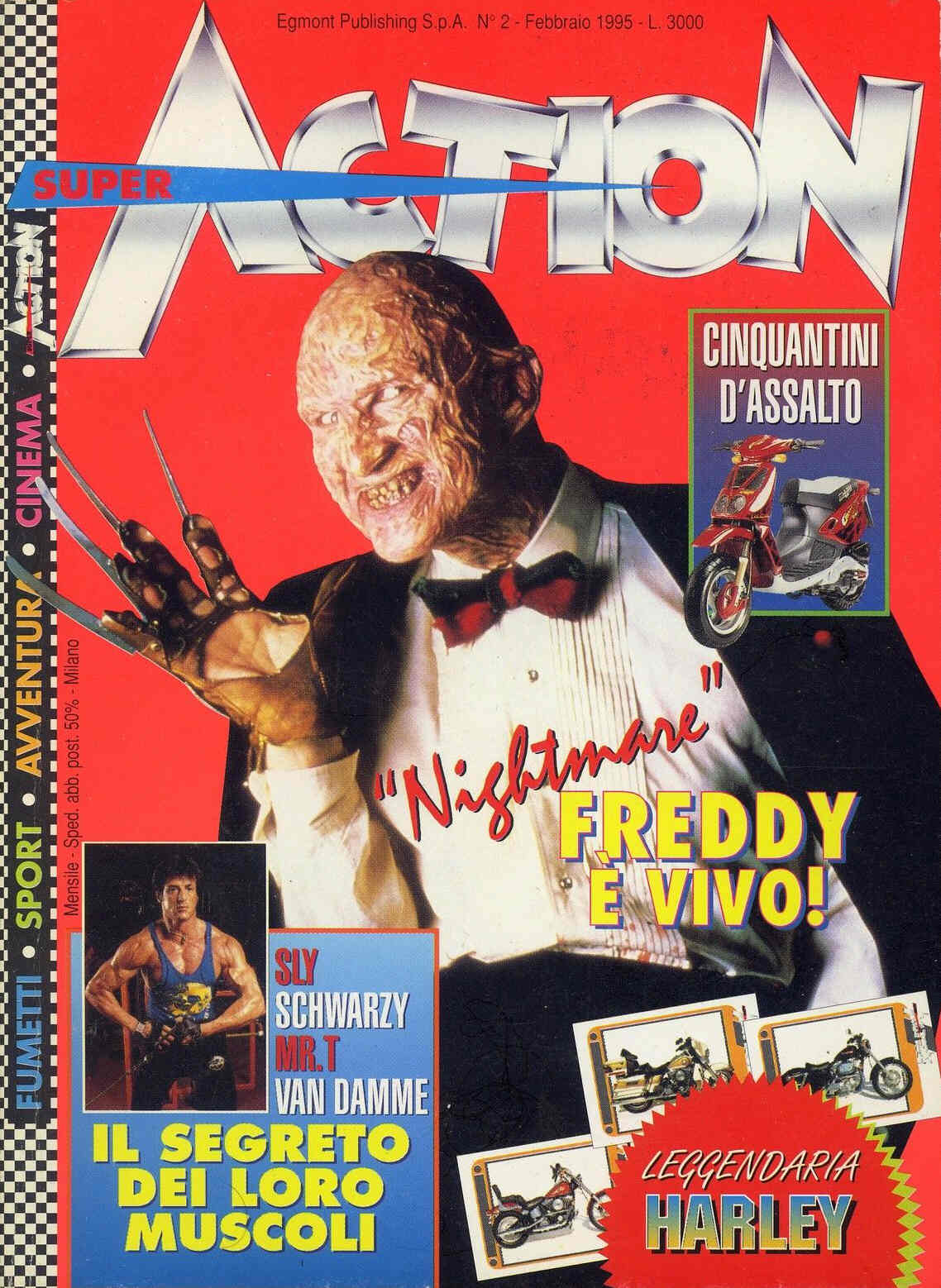 SUPER ACTION (IT) magazine side cover Issue 2  February 1995