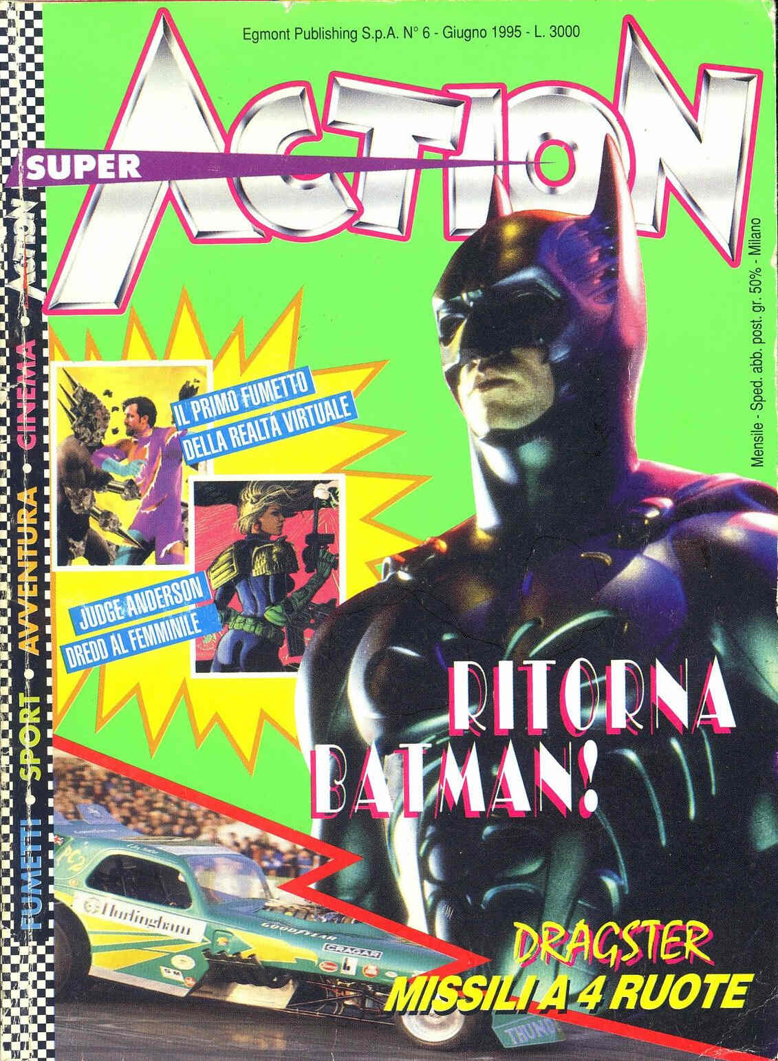 SUPER ACTION (IT) magazine side cover Issue 6  June 1995