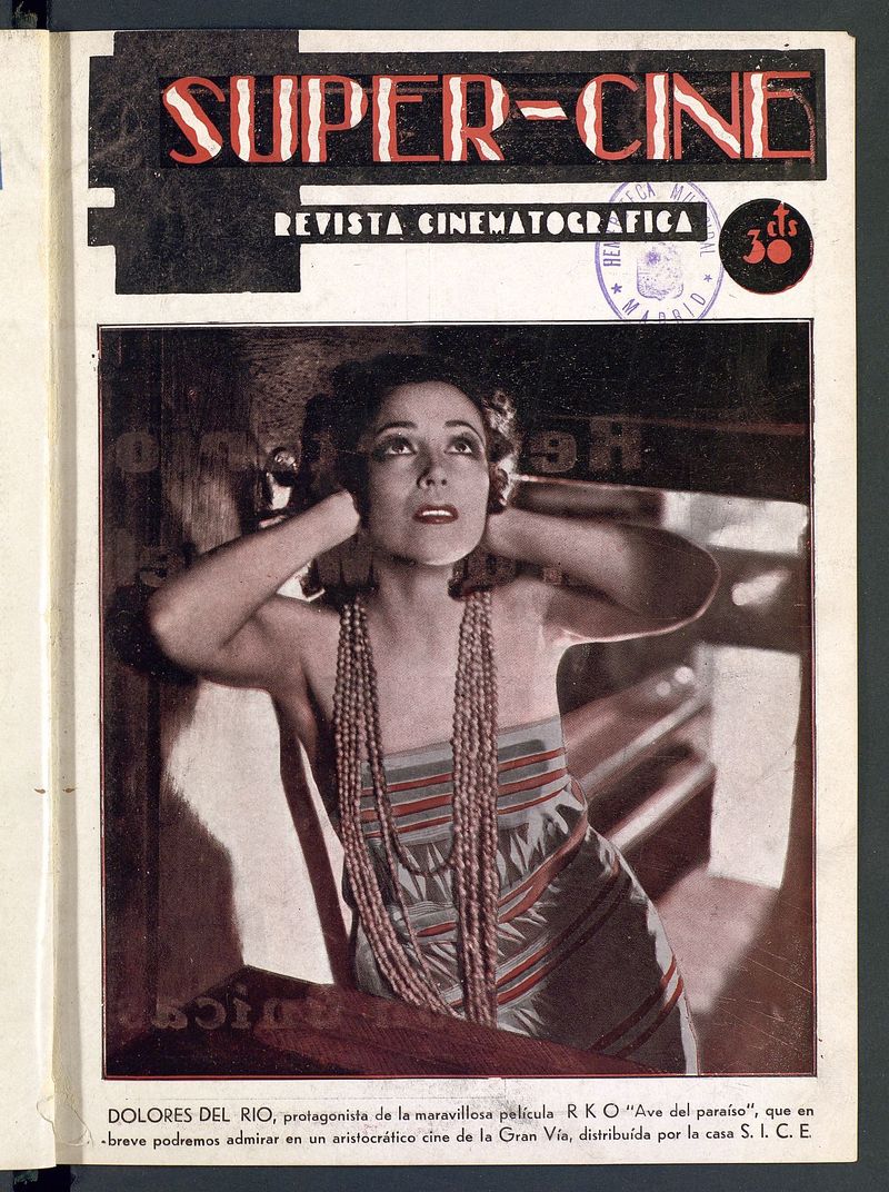 SUPER CINE magazine side cover Issue 2 December 1932