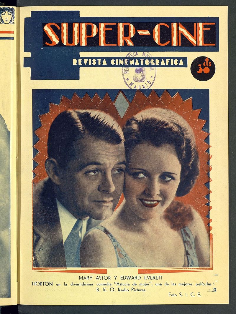 SUPER CINE magazine side cover Issue 7 1 March 1933