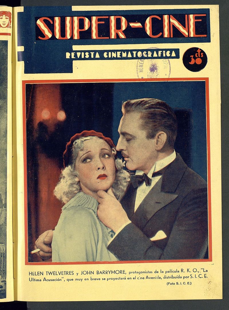 SUPER CINE magazine side cover Issue 11 1 May 1933