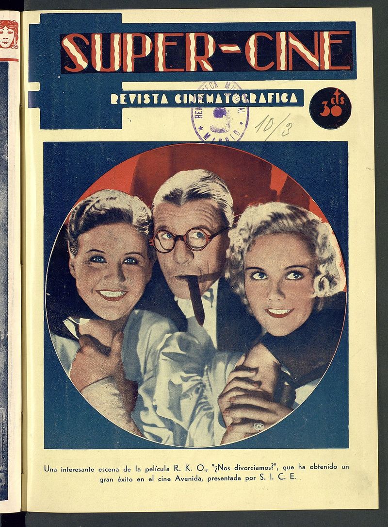 SUPER CINE magazine side cover Issue 13 1 June 1933