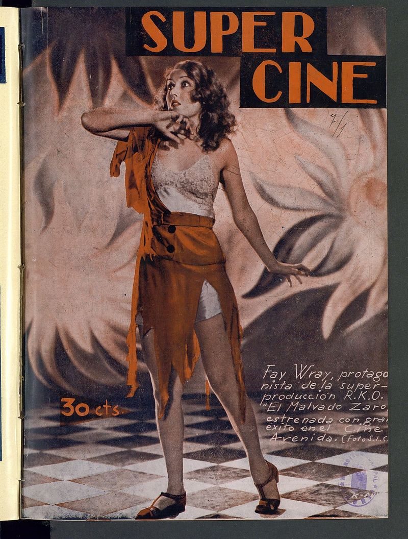 SUPER CINE magazine side cover Issue 15 1 October 1933