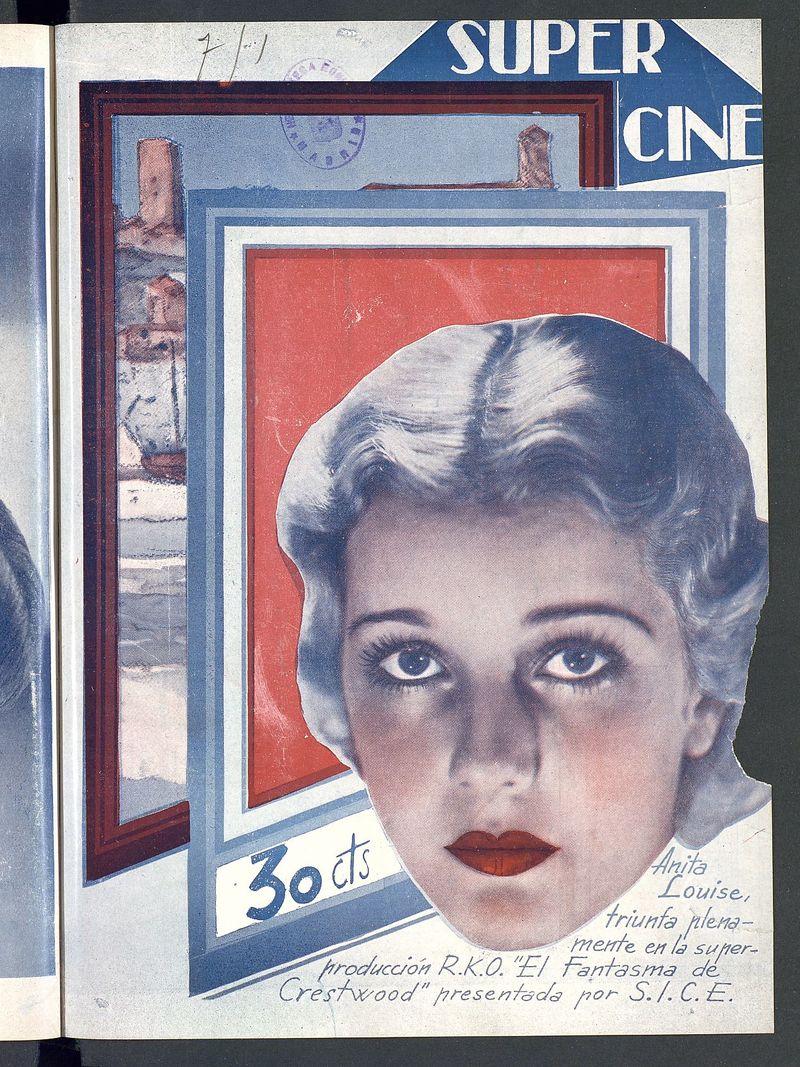 SUPER CINE magazine side cover Issue 20 15 December 1933