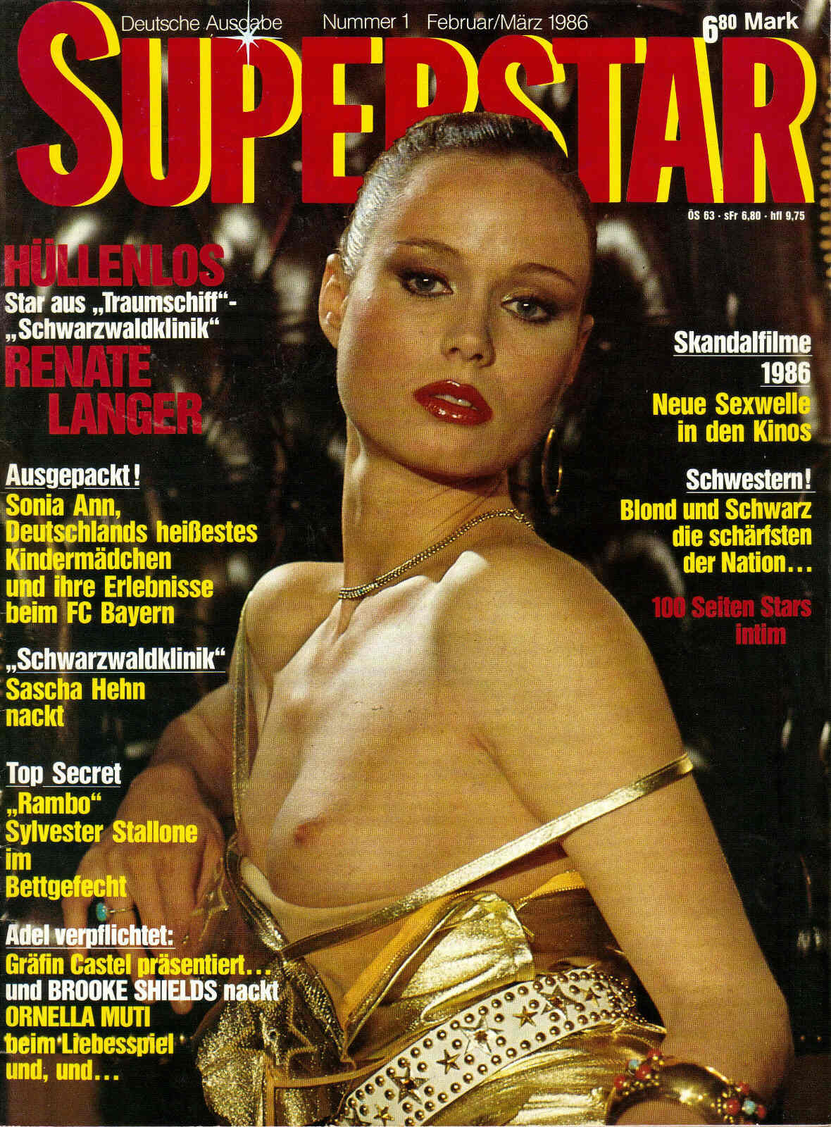 SUPERSTAR (GERMANY) magazine side cover Issue 1 February/March 1986