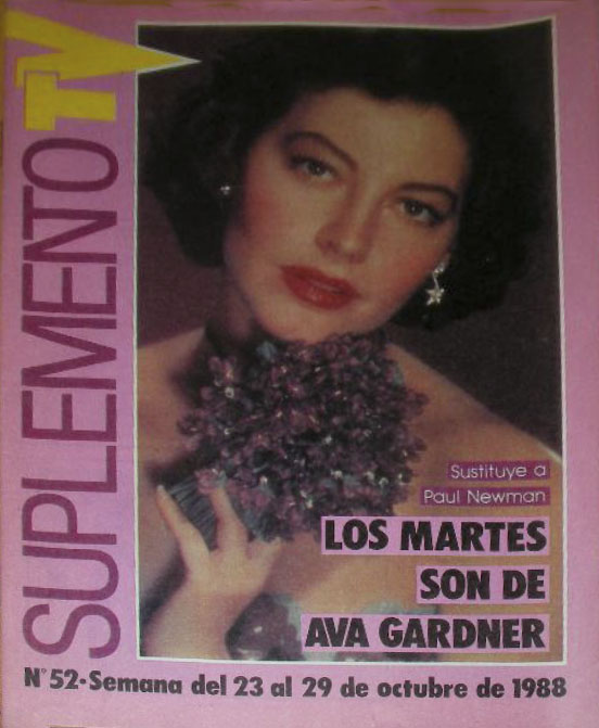 SUPLEMENTO TV magazine side cover Issue 52 23 October 1988