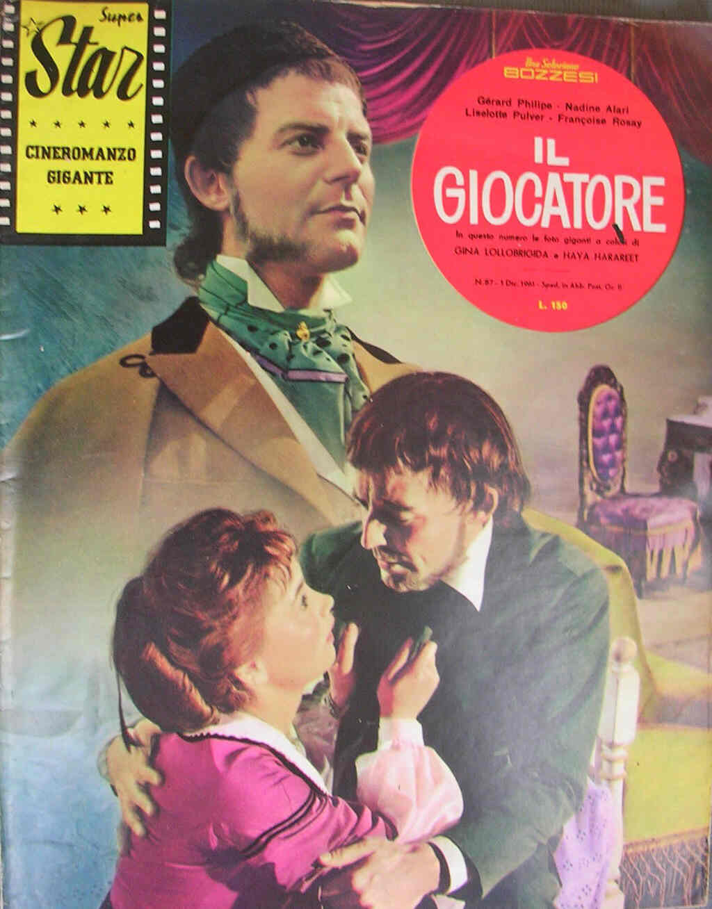 SUPER STAR CINEROMANZO GIGANTE magazine side cover Issue 87 December 1961