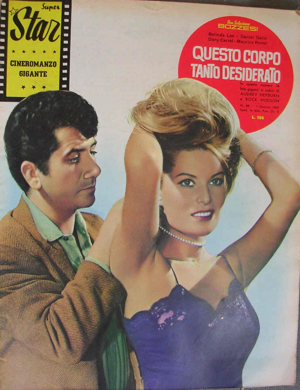 SUPER STAR CINEROMANZO GIGANTE magazine side cover Issue 88 January 1962