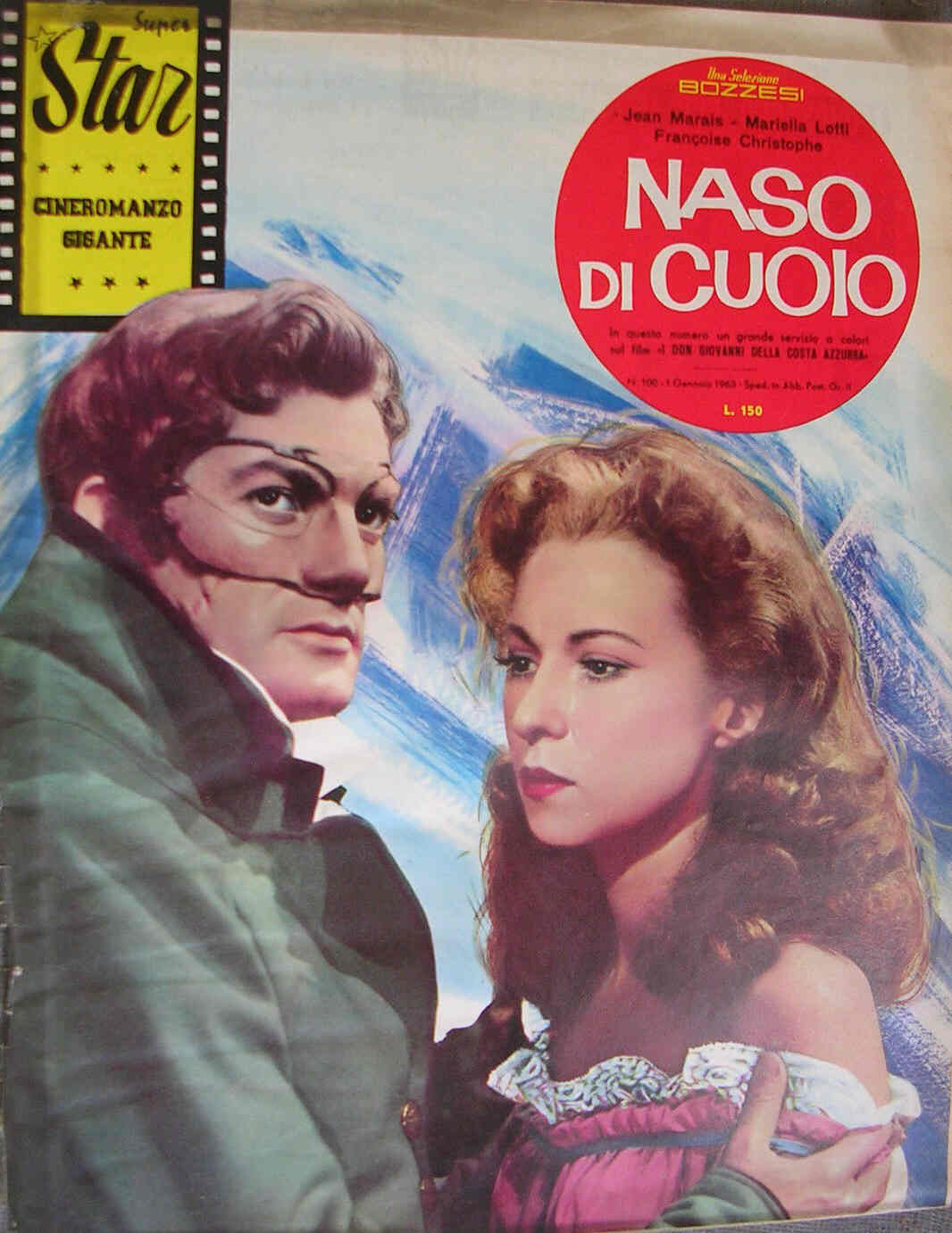 SUPER STAR CINEROMANZO GIGANTE magazine side cover Issue 100 January 1963