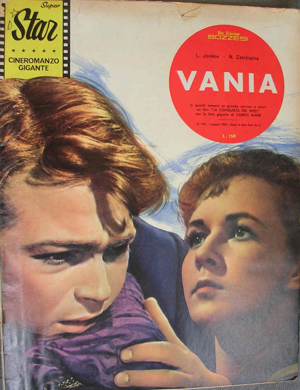 SUPER STAR CINEROMANZO GIGANTE magazine side cover Issue 105 June 1963