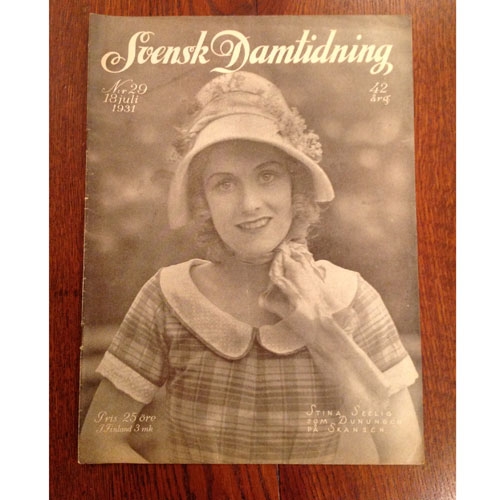 SVENSK DAMTIDNING magazine side cover Issue 29 18 July 1931