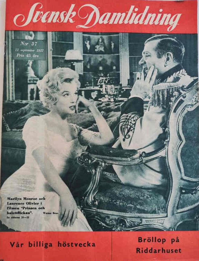 SVENSK DAMTIDNING magazine side cover Issue 37 12 September 1957