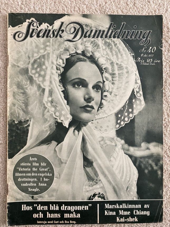 SVENSK DAMTIDNING magazine side cover Issue 40 2 October 1937