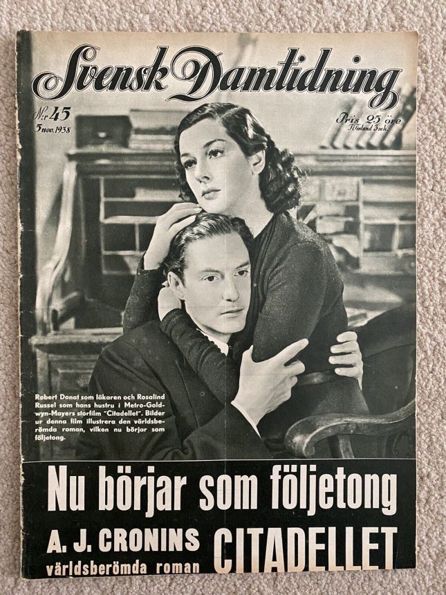 SVENSK DAMTIDNING magazine side cover Issue 45 5 November 1938
