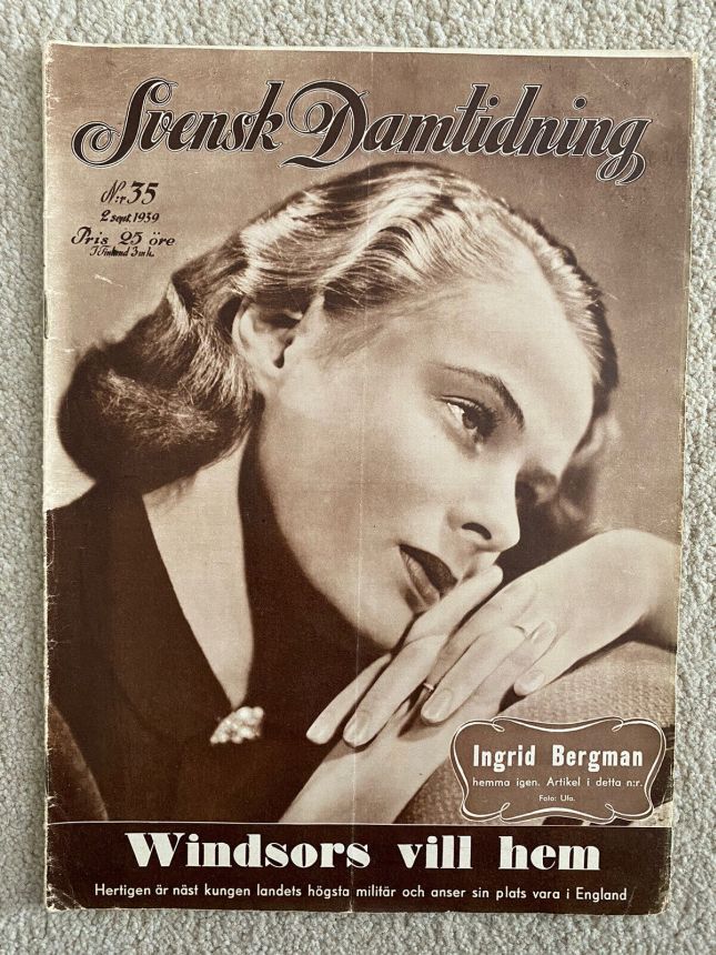 SVENSK DAMTIDNING magazine side cover Issue 35 2 September 1939