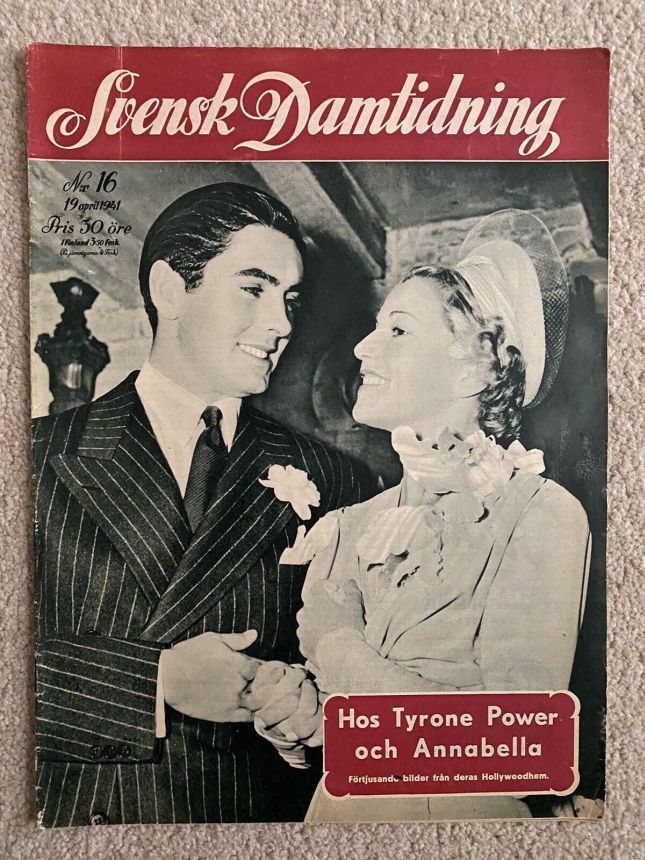 SVENSK DAMTIDNING magazine side cover Issue 16 19 April 1941