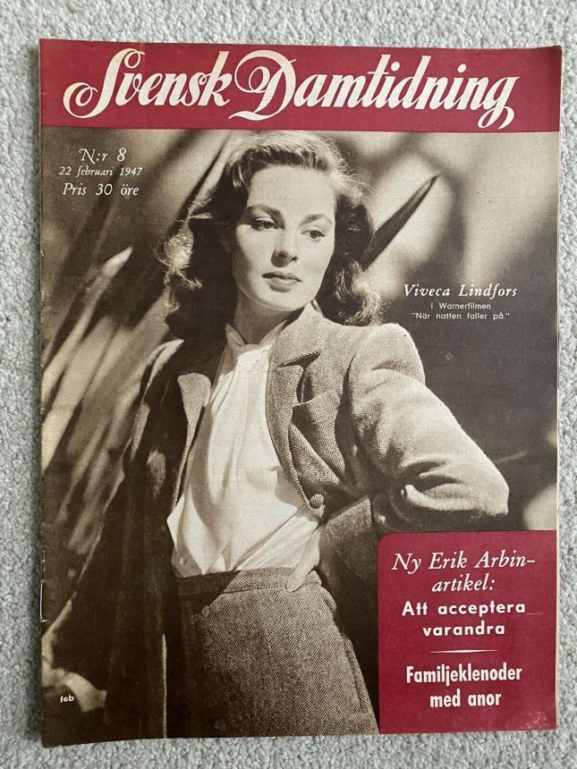 SVENSK DAMTIDNING magazine side cover Issue 8 22 February 1947