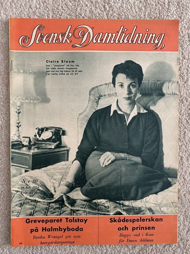 SVENSK DAMTIDNING magazine side cover Issue 30 24 July 1954