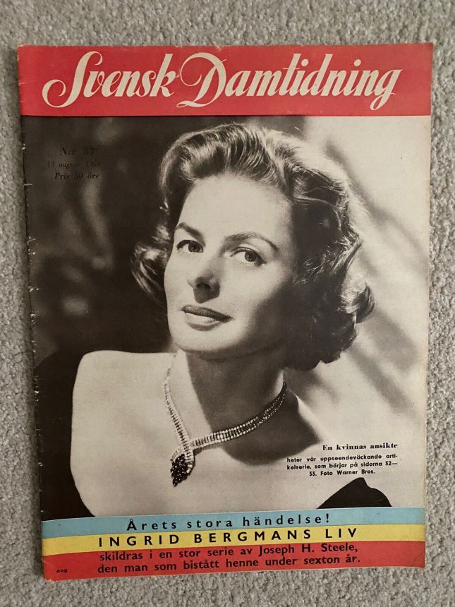 SVENSK DAMTIDNING magazine side cover 13 August 1959