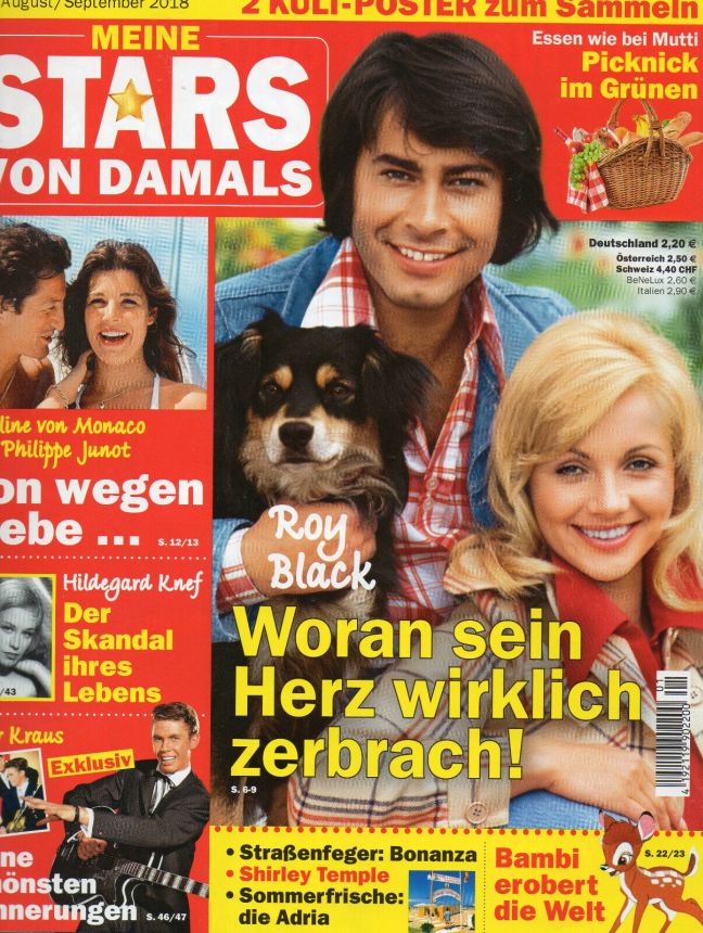 MEINE STARS VON DAMALS magazine side cover  August/September 2018