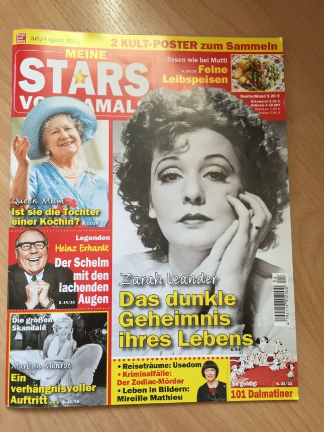 MEINE STARS VON DAMALS magazine side cover  July/August 2021