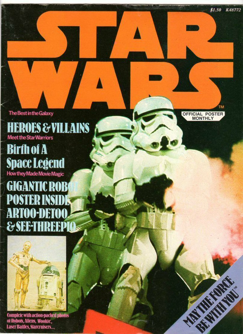 STAR WARS OFFICIAL POSTER MONTHLY magazine side cover Issue 1 October 1977