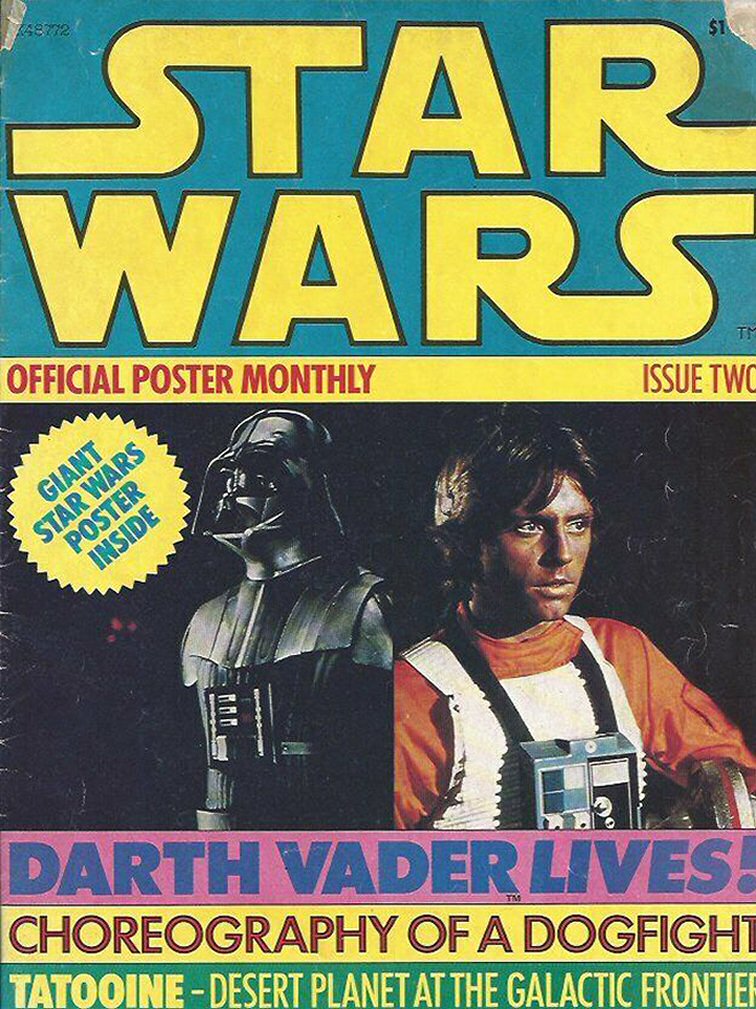 STAR WARS OFFICIAL POSTER MONTHLY magazine side cover Issue 2 November 1977