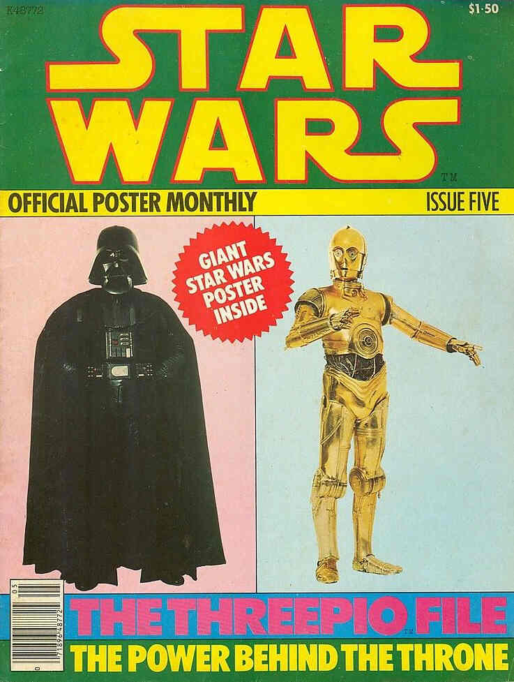 STAR WARS OFFICIAL POSTER MONTHLY magazine side cover Issue 5 February 1978