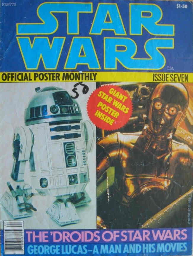 STAR WARS OFFICIAL POSTER MONTHLY magazine side cover Issue 7 April 1978