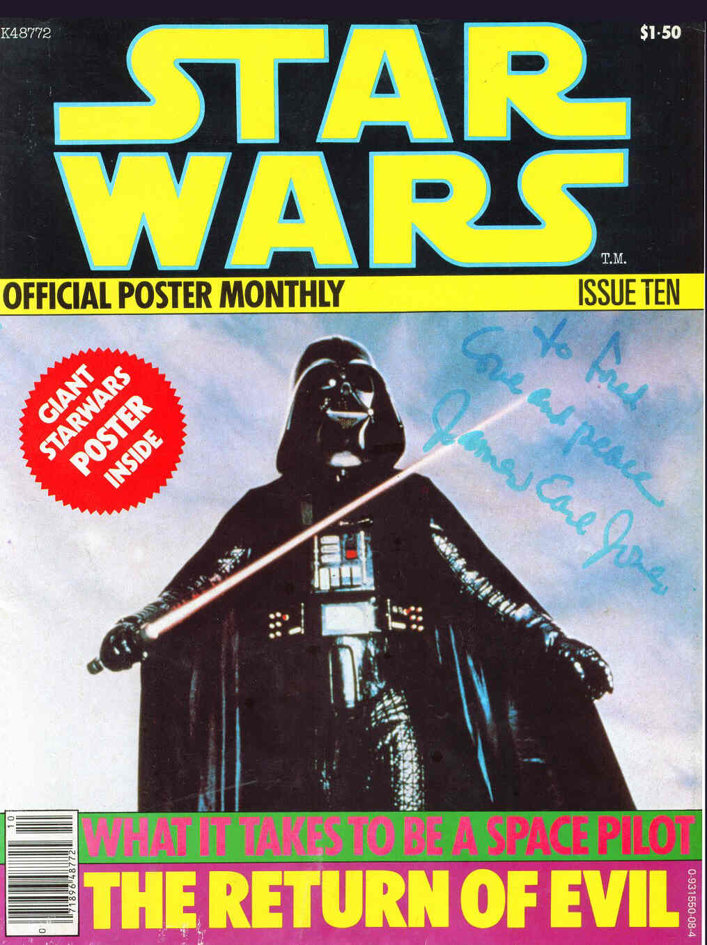 STAR WARS OFFICIAL POSTER MONTHLY magazine side cover Issue 10 July 1978