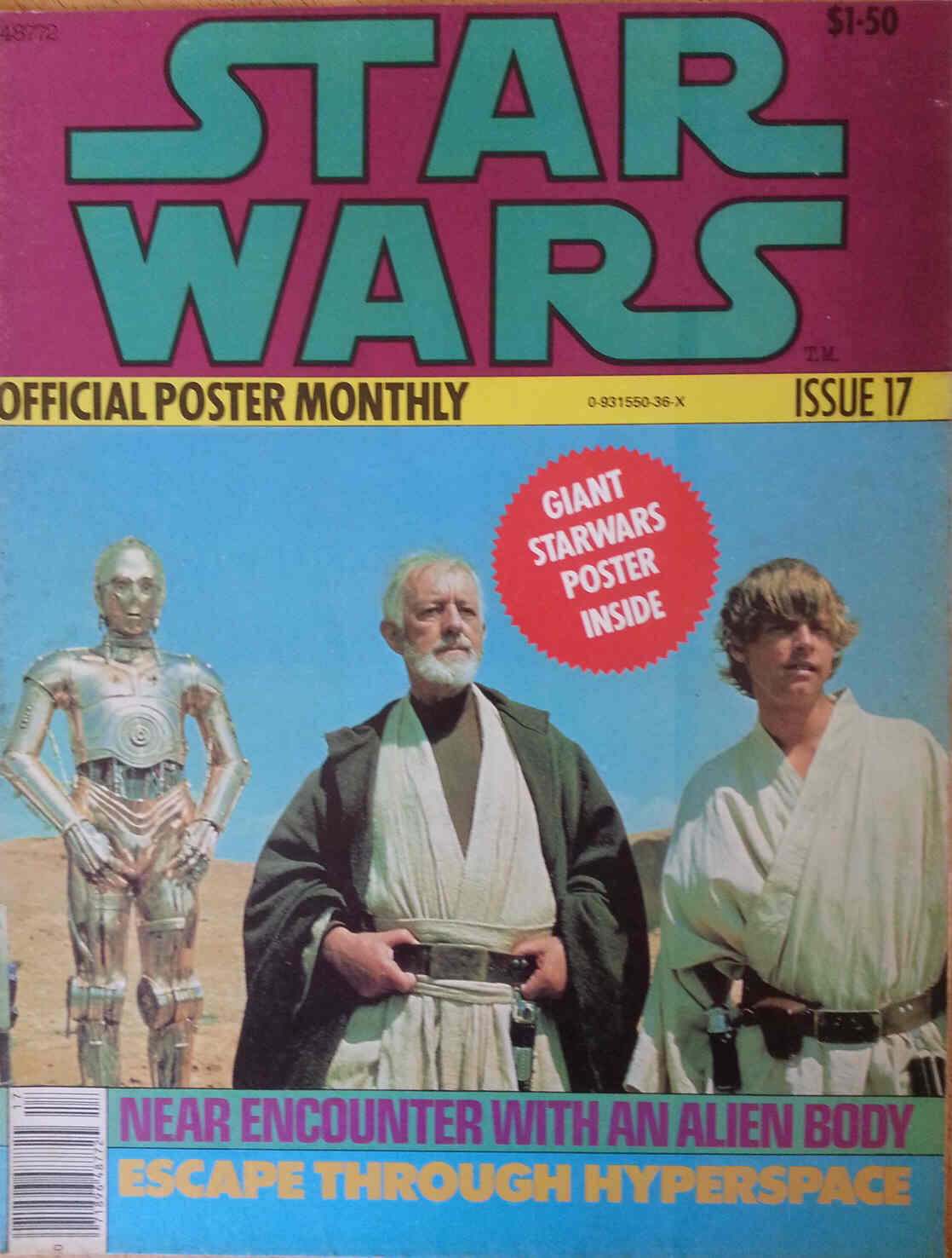 STAR WARS OFFICIAL POSTER MONTHLY magazine side cover Issue 17 February 1979