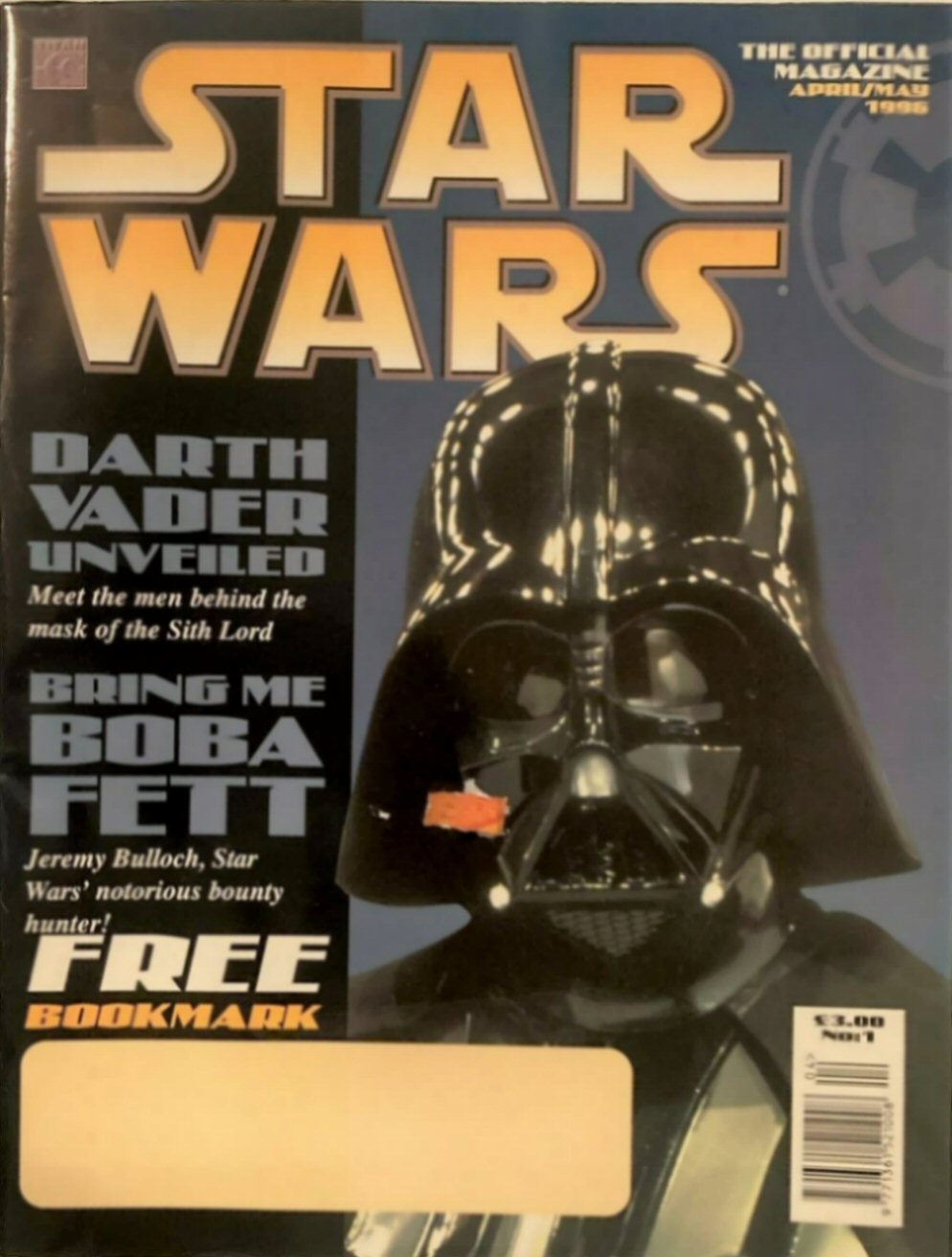 STAR WARS: THE OFFICIAL MAGAZINE magazine side cover Issue 1 April/May 1996
