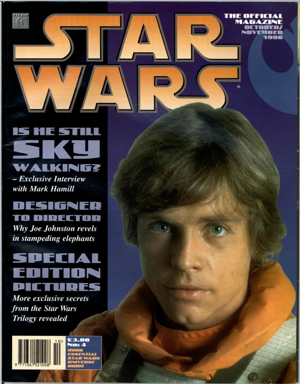 STAR WARS: THE OFFICIAL MAGAZINE magazine side cover Issue 4 October/November 1996