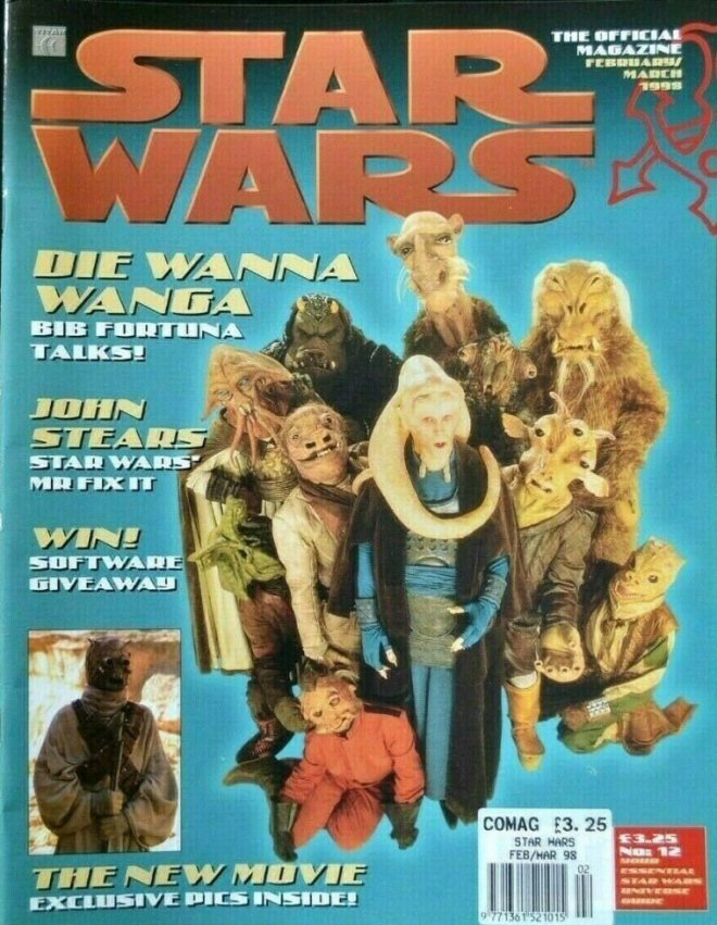 STAR WARS: THE OFFICIAL MAGAZINE magazine side cover Issue 12 February/March 1998