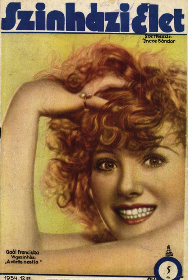 SZINHAZI ELET magazine side cover Issue 12  1934