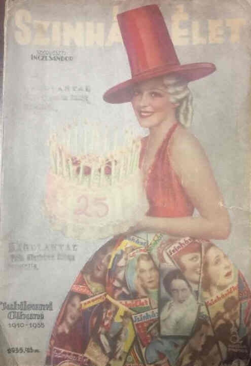 SZINHAZI ELET magazine side cover Issue 43  1935