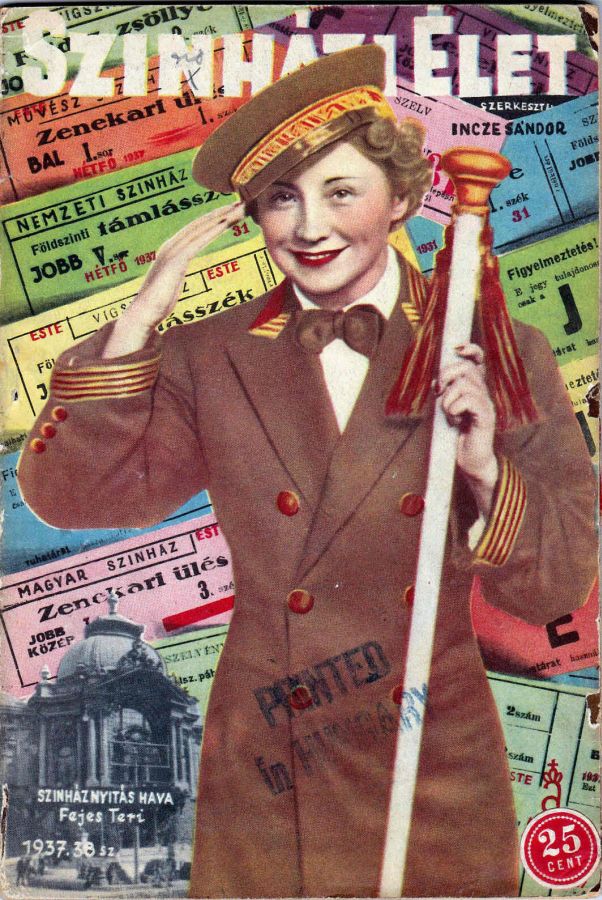 SZINHAZI ELET magazine side cover Issue 38 12 September 1937