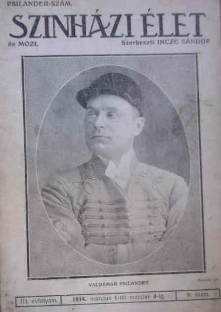 SZINHAZI ELET magazine side cover Issue 9 1 March 1914