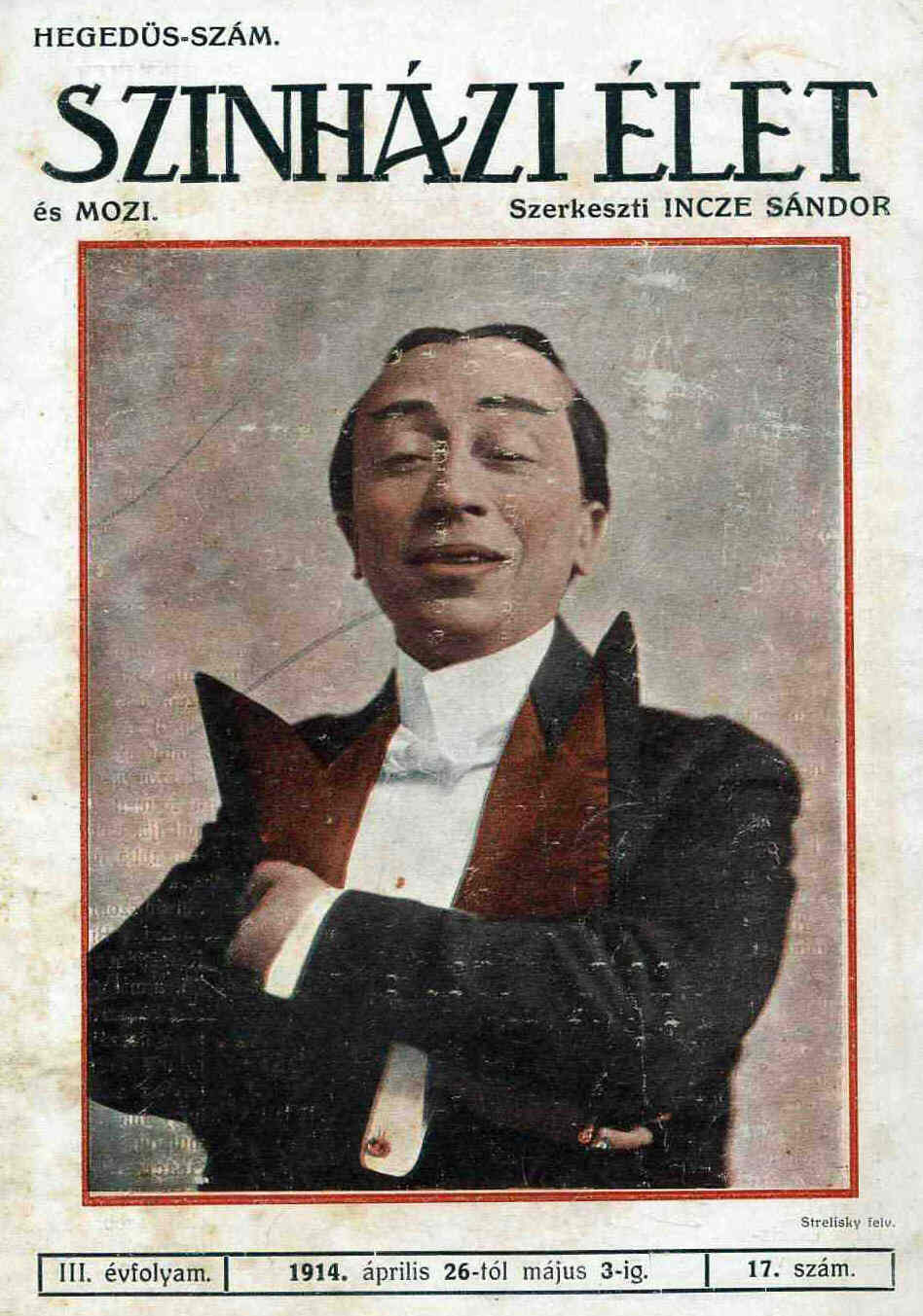 SZINHAZI ELET magazine side cover Issue 17 26 April 1914