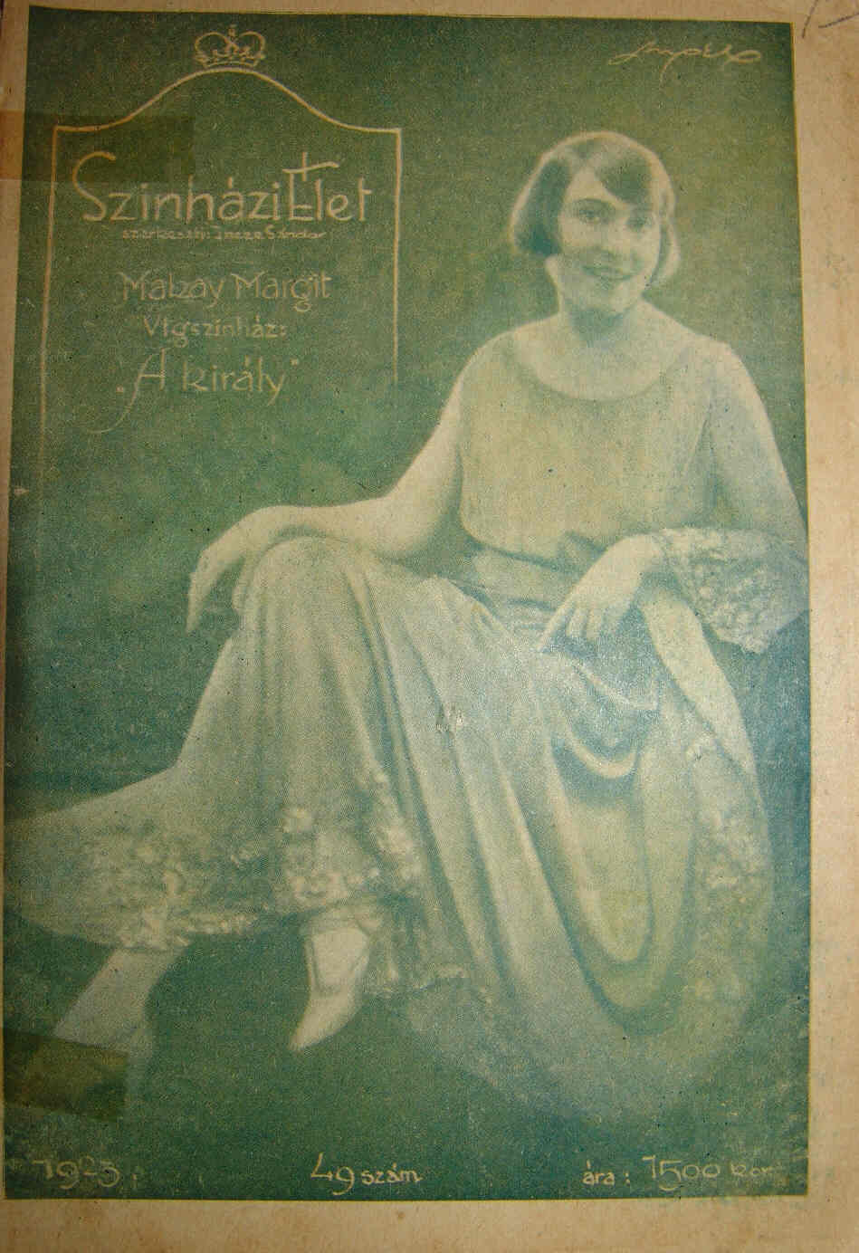 SZINHAZI ELET magazine side cover Issue 49  1923