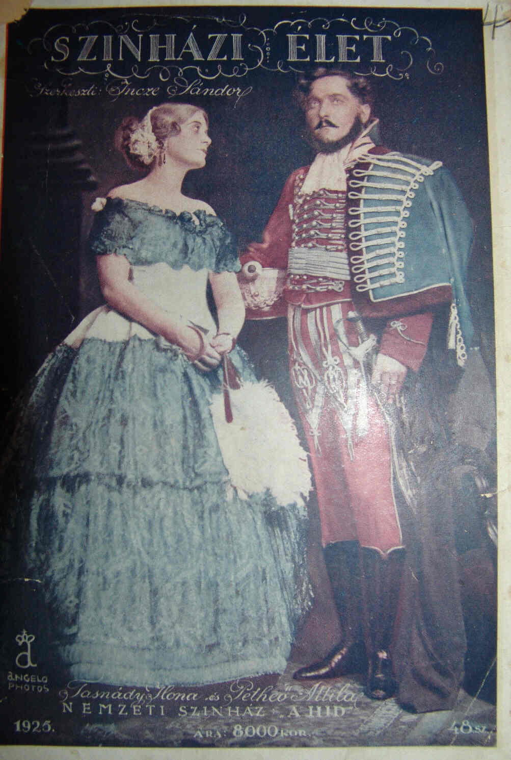 SZINHAZI ELET magazine side cover Issue 48  1925