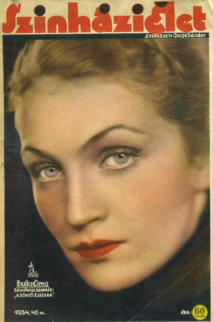 SZINHAZI ELET magazine side cover Issue 46  1934