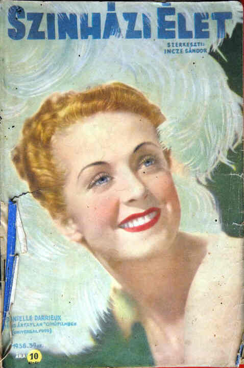 SZINHAZI ELET magazine side cover Issue 39  1938