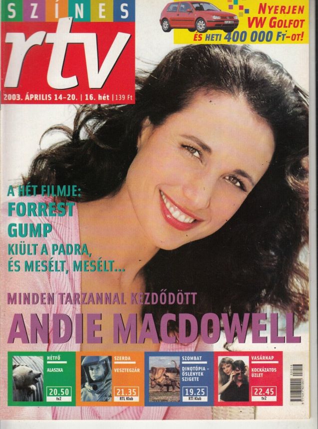 SZINES RTV magazine side cover 14 April 2003