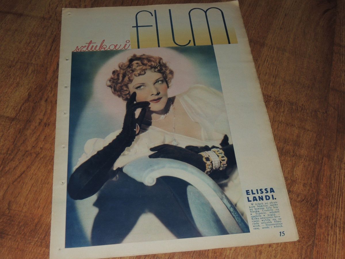 FILM SZTUKA I magazine side cover Issue 39  1934