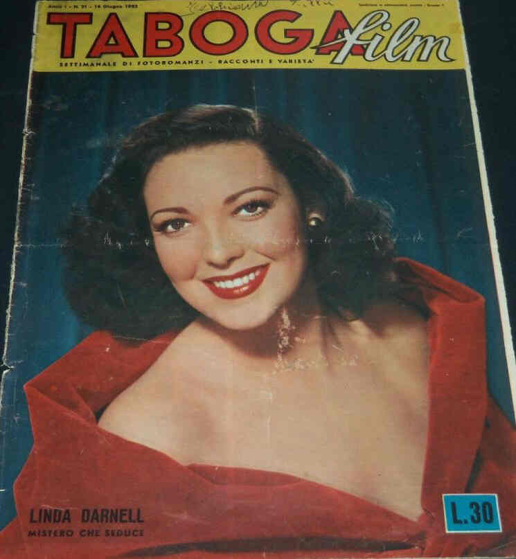 TABOGA FILM magazine side cover Issue 21 14 June 1952
