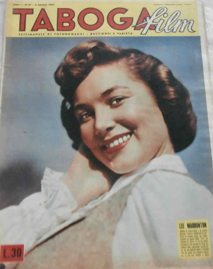 TABOGA FILM magazine side cover Issue 37 4 October 1952