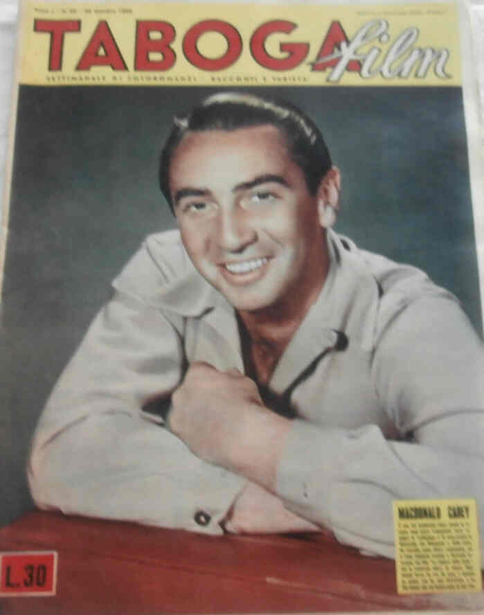 TABOGA FILM magazine side cover Issue 40 25 October 1952
