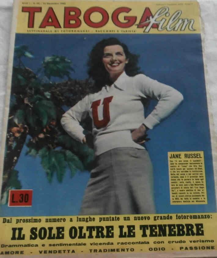TABOGA FILM magazine side cover Issue 44 22 November 1952